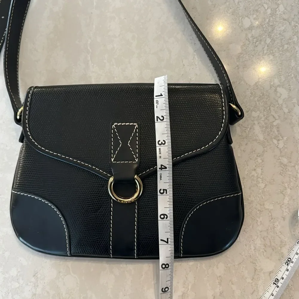 BEAUTIFUL LANCEL ELSA BLACK LEATHER CROSSBODY